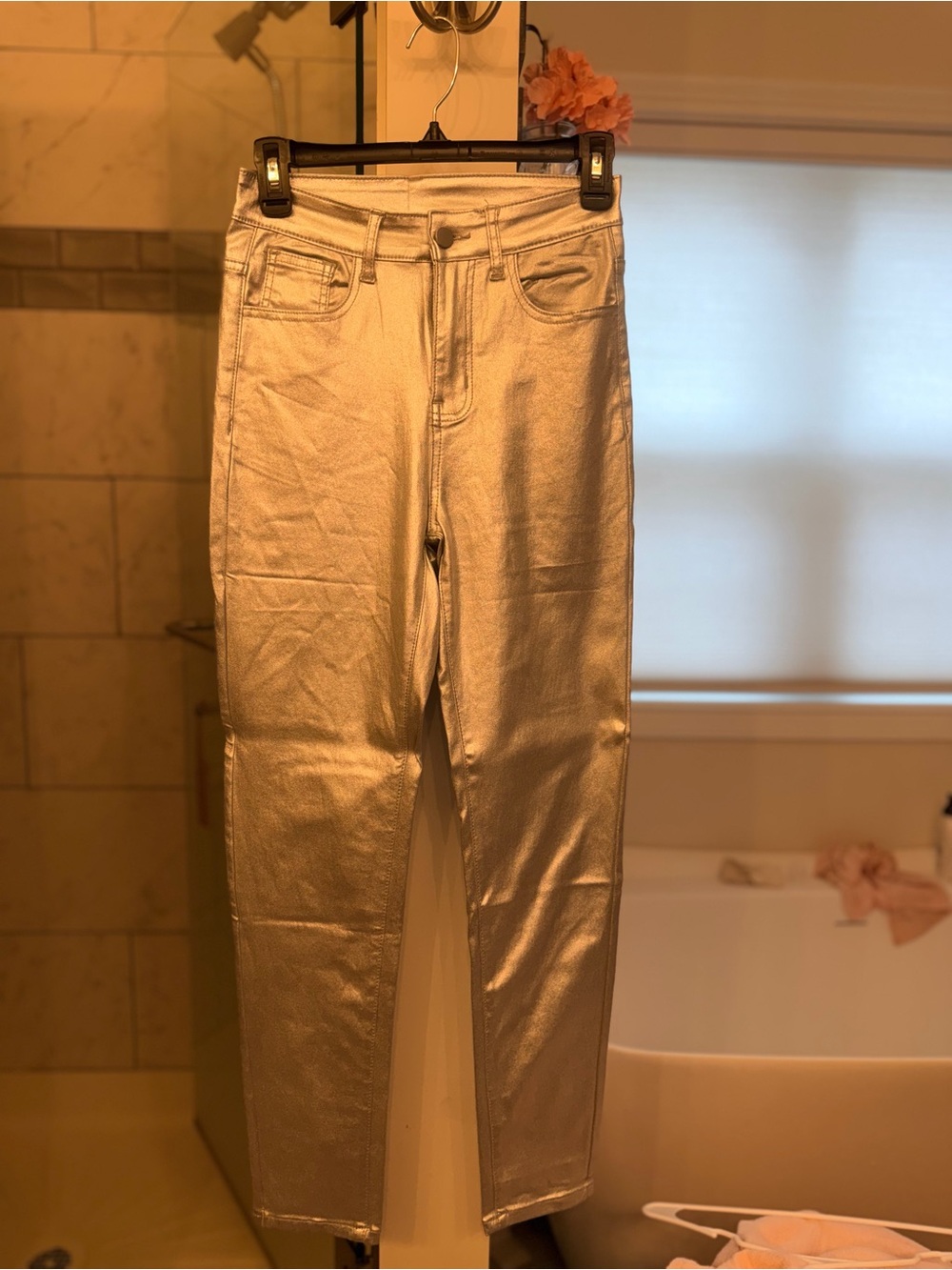 XOXO Metallic Silver High-Rise Women’s Jeans